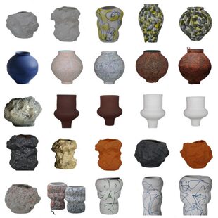 奇形怪状称纹象花瓶摆件雕塑对独特想花朵几何客厅花空间做旧抽象