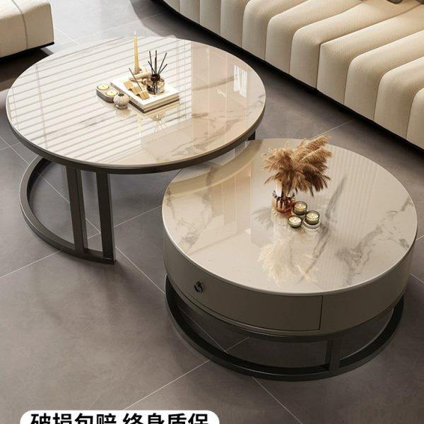 岩板茶几客厅家用轻奢现代简约新款折叠茶几桌圆形极简小户型茶几,住宅家具,茶几,淘宝优惠券,粉丝福利购,淘宝优惠卷