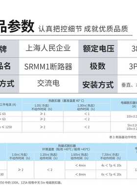 CM1塑壳断路器SRMM1-250A/3300塑壳断路器空开