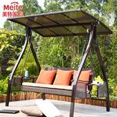 藤花园三户外秋千阳台双人北欧荡秋千庭院铁艺摇椅编室外家用吊椅