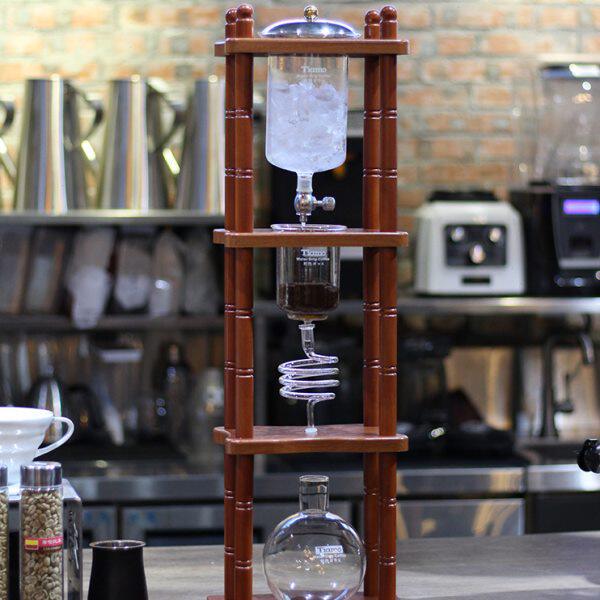 TIAMO冰滴咖啡壶商用家用5-8杯份冰萃咖啡冰酿咖啡壶冰萃茶原木架