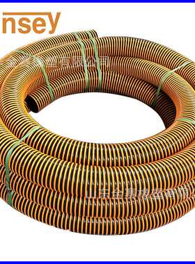 4寸吸砂管PVC黄色塑筋加粗螺旋波纹管耐磨橡胶100MM吸砂管