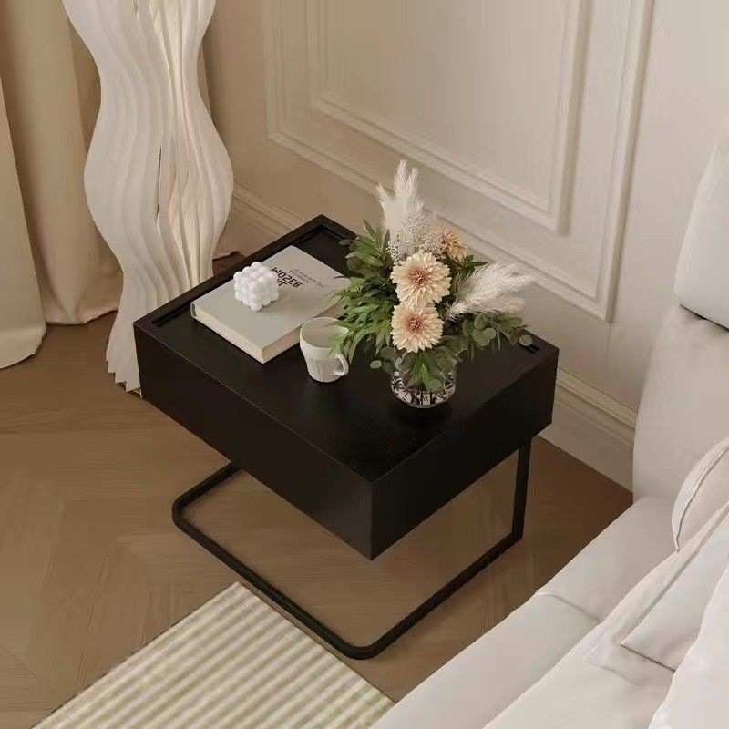 现代简约悬浮实木床头柜卧室轻奢感床边抽屉储物收纳柜床头柜