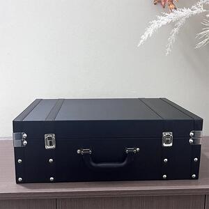 样板间软装皮质手提箱板房家居柜子装饰箱新中式简约箱子道具