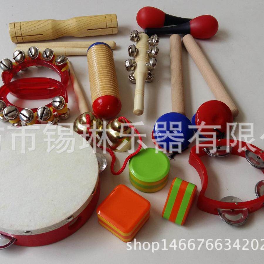 奥尔夫乐器套装11件套沙锤铃鼓圆舞板手摇铃腕铃早教乐器套装