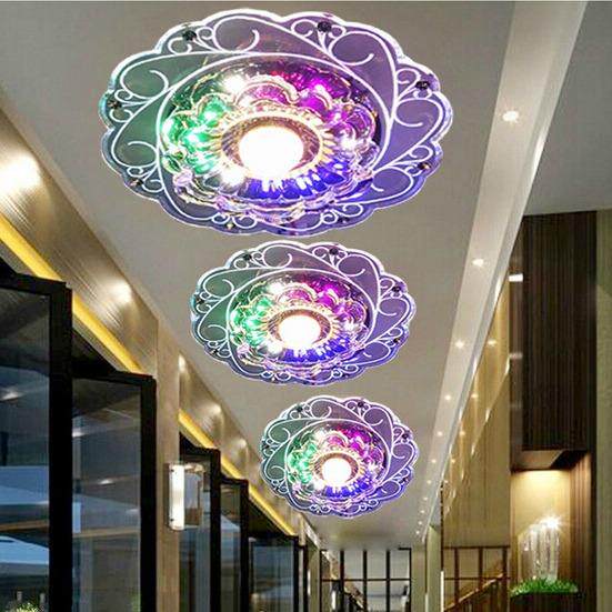 亚克力造型灯七彩孔雀走廊灯led过道灯玄关吸顶灯壁灯智能