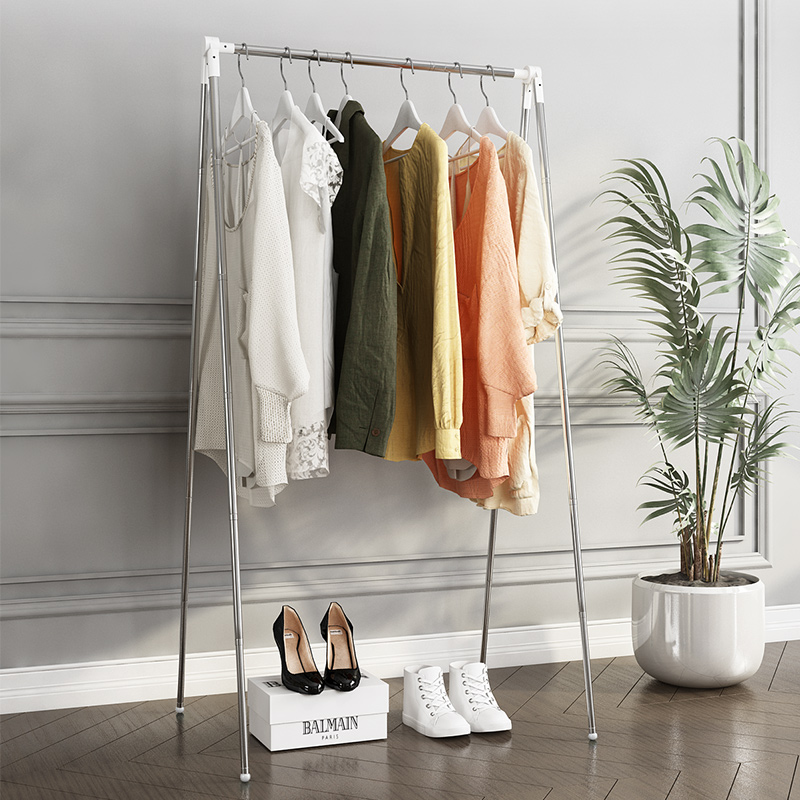 小型晾衣架折叠落地室内可伸缩卧室不锈钢旅行出差U便携式晒衣架