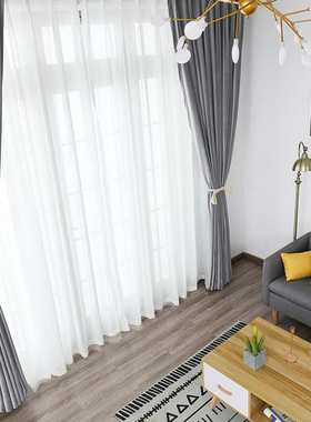 轻奢天鹅绒遮光丝绒现代复古美式法式灰色百搭卧室时尚客厅窗帘