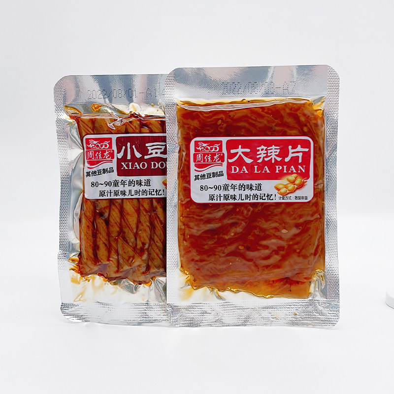 周佳龙大辣片小豆筋2500g小包 爽辣千张辣条豆皮8090怀旧休闲零食