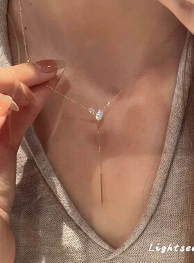 清冷感水滴流苏项链女款2025新款