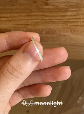 S925纯银韩系拉丝点钻素圈戒指女