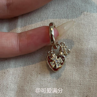 S925纯银鸢尾花爱心耳环2026新款爆款耳钉轻奢高级感小众气质耳饰