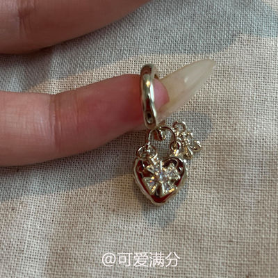 S925纯银鸢尾花爱心耳环2026新款