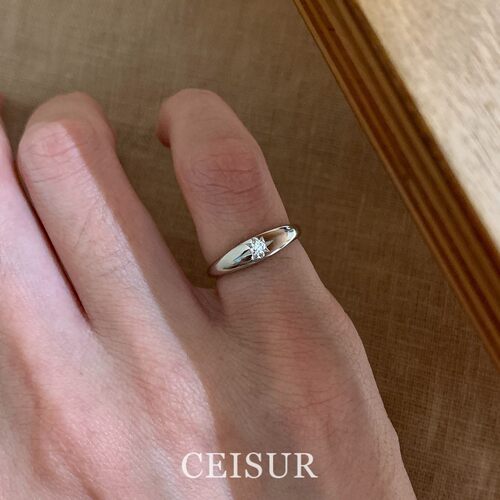S925纯银闪钻八芒星戒指女款小众
