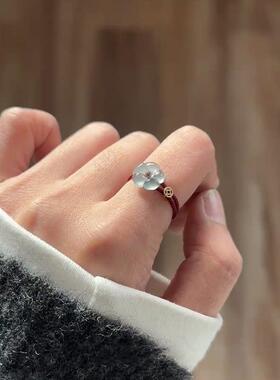 S925纯银新中式钱币编织红绳戒指