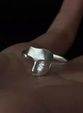 清冷感银色假面手工开口戒指2025