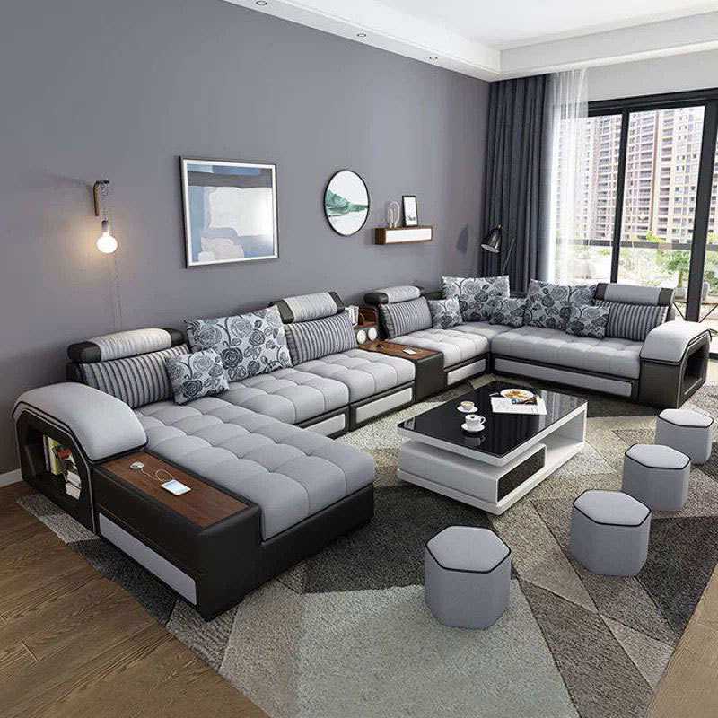 简约现代科技布沙发大小户型北欧布艺沙发组合客厅乳胶家具可拆洗