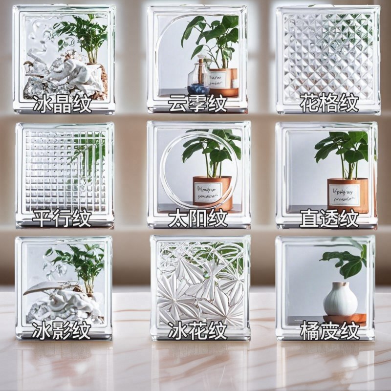 超白玻璃砖水晶砖隔断墙空心透明卫生间屏风网红店V铺透光方形砖