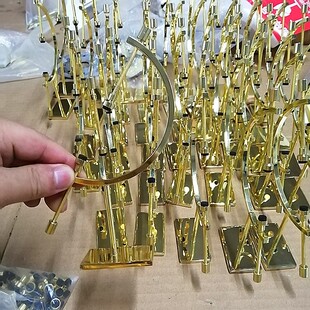 简约地球仪型形水晶球展示架五金电镀支架金O色银色摆件矿石原石