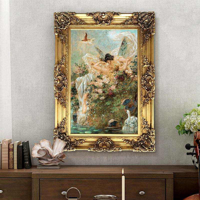 轻缅美式乡村复古人物装饰画欧式田园风景油画壁画世界名画挂画