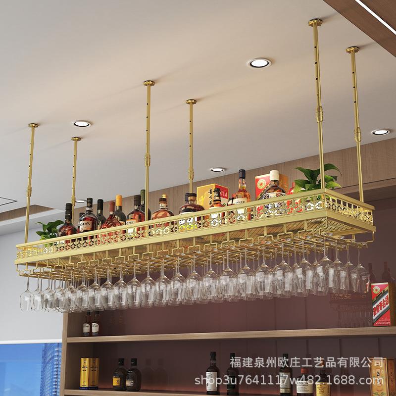 吧台酒架酒杯架红酒杯架悬挂倒挂置物架红酒架摆件收纳架高脚杯架