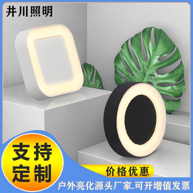 户外防潮壁灯室外防水led门口门头门牌外墙灯圆形现代简约庭院灯