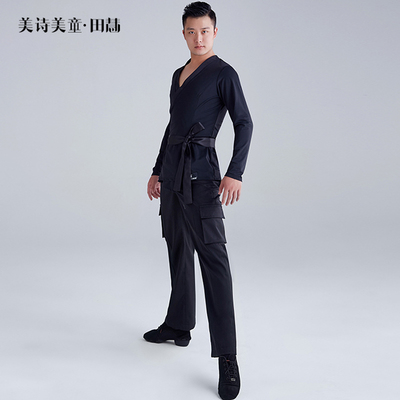 舞服成人男士拉丁舞服上衣百搭练习服表演比赛服10003