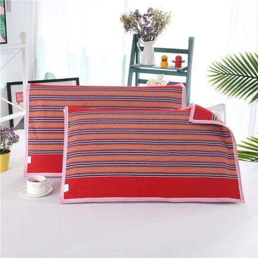 【到手2只】新款老粗布枕巾加厚吸汗透气一对装老粗布枕巾1