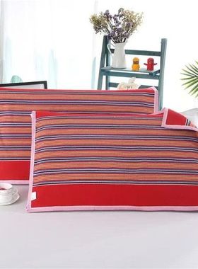 【到手2只】新款老粗布枕巾加厚吸汗透气一对装老粗布枕巾1