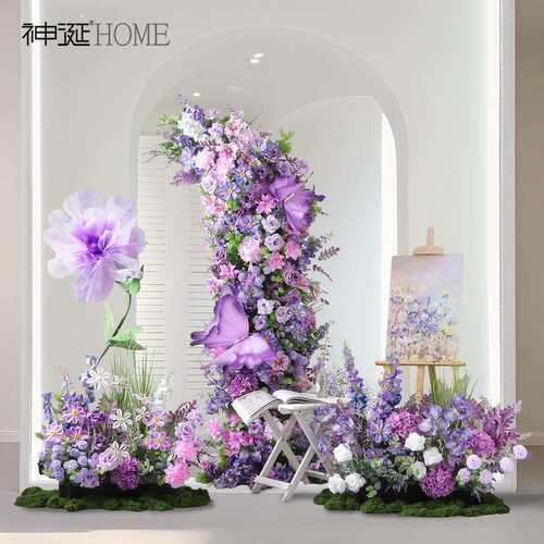 仿真花造景装饰婚庆拱门高级感逼真网红打卡店铺门店橱窗假花摆件