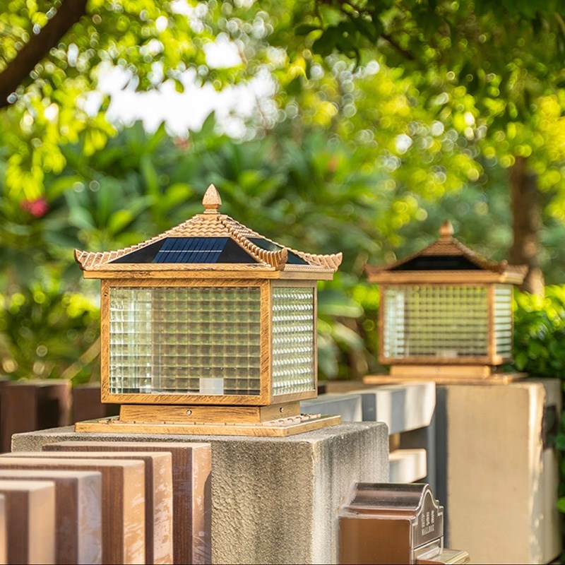 柱头灯太阳能庭院灯m户外家用别墅大门口围墙灯室外防水景观柱子