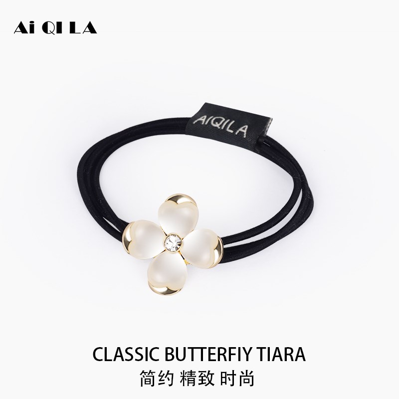 AIQILA头绳202o4年新款法式高级感经典四叶气质款高弹力耐用橡皮