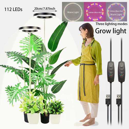 跨境led生长灯20cm加大天使环植物灯室内专用绿植花卉盆栽补光灯