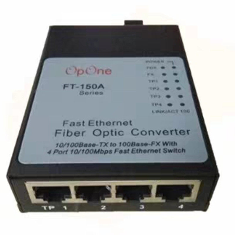 OponeFT-150A-MSC百兆单模多纤一光四电收发器光电转换器