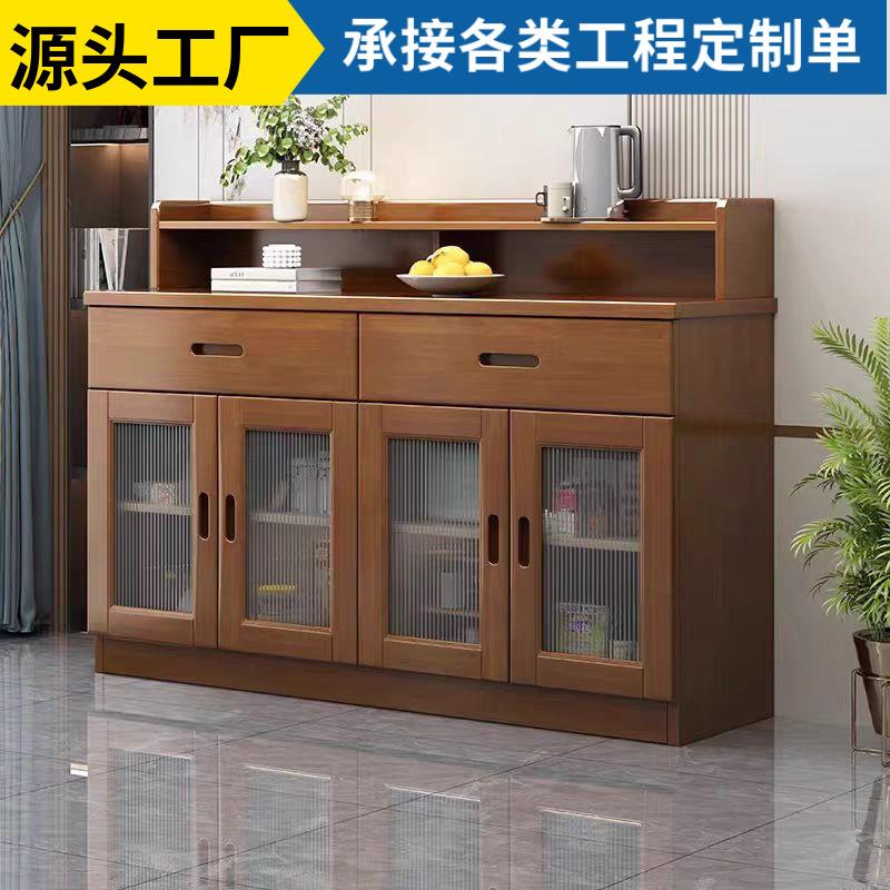 中式实木餐边柜矮柜家用酒柜餐厅储物橱柜茶水柜现代简约收纳碗柜