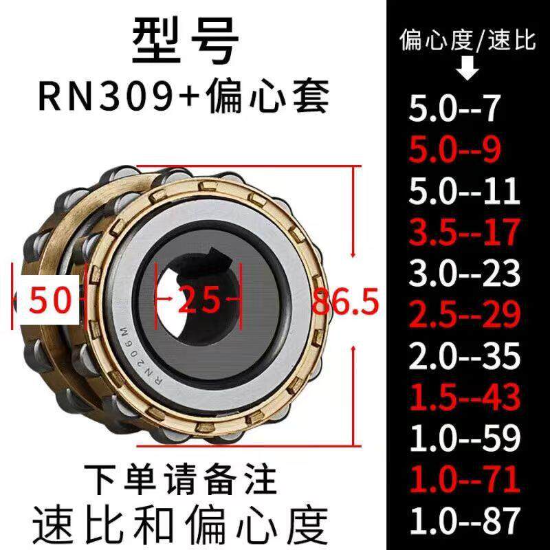 整体偏心轴承RN309M减速机轴承 双排圆柱滚子轴承