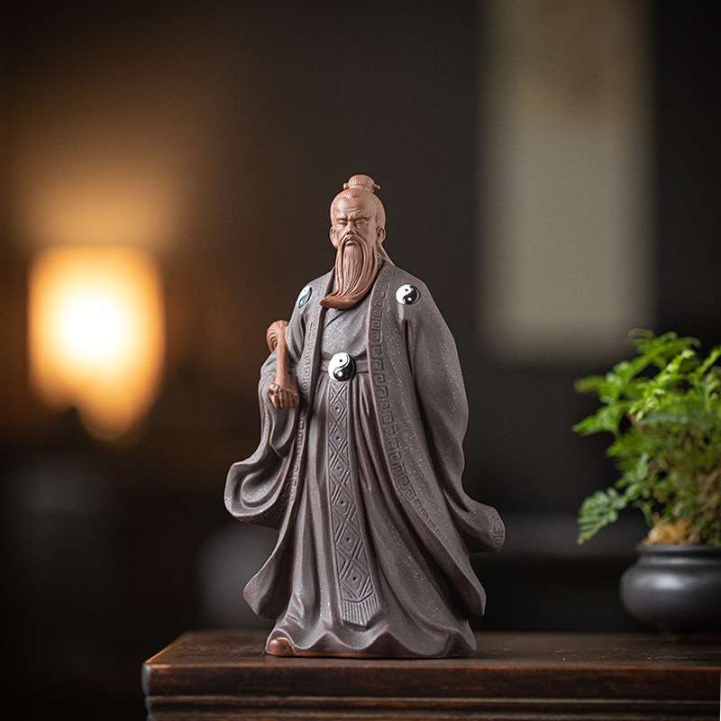 中式禅意紫砂工艺品太极张三丰传奇人物摆件家居客厅博古架装饰品