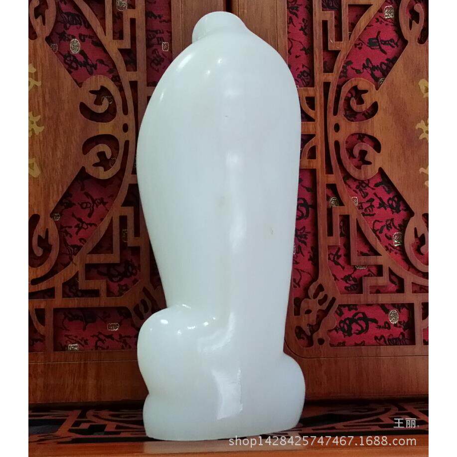 直销 天然阿富汗白玉A货玉佛工艺品 站佛福在眼前玉器佛白玉摆件