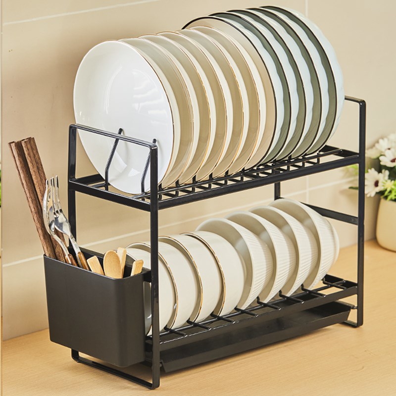 厨房碗盘沥水架台面收纳架橱柜内碗碟架家用餐具置物架碗架沥水蓝