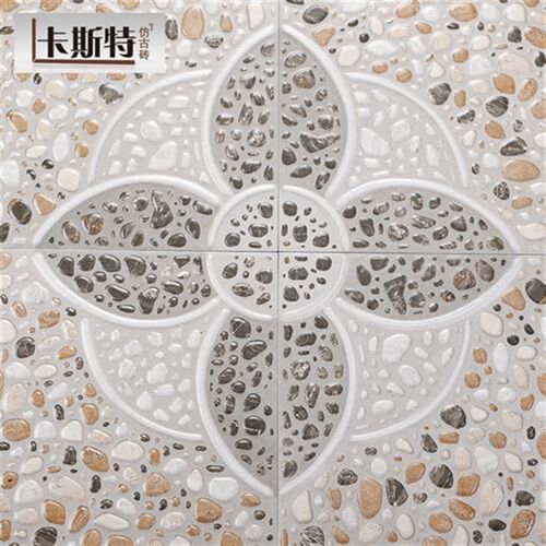 室外花园庭院地砖防滑花砖别墅露台仿古砖鹅卵石阳台瓷砖院子铺砖