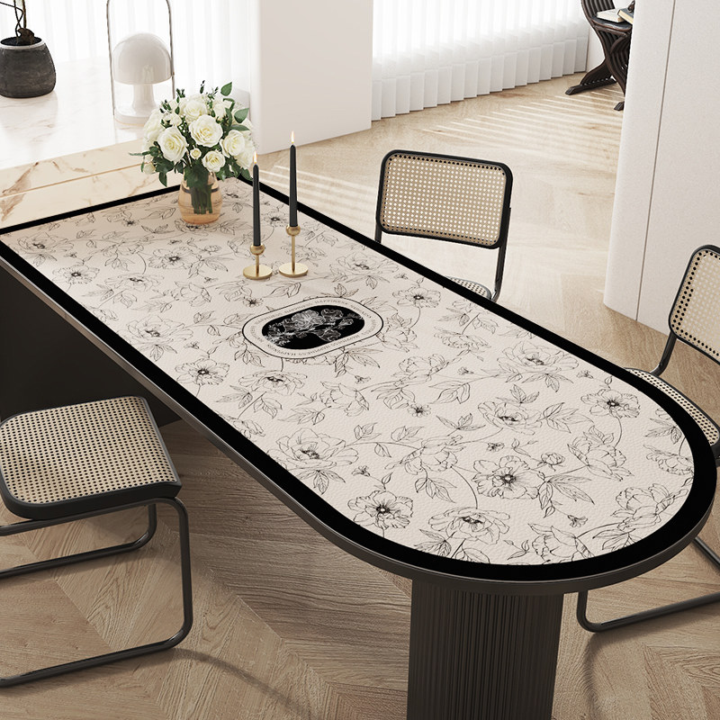 美式岛台桌垫弧形半圆餐台垫防水防油免洗椭圆形桌布茶几皮革垫子,居家布艺,桌布,淘宝优惠券,粉丝福利购,淘宝优惠卷