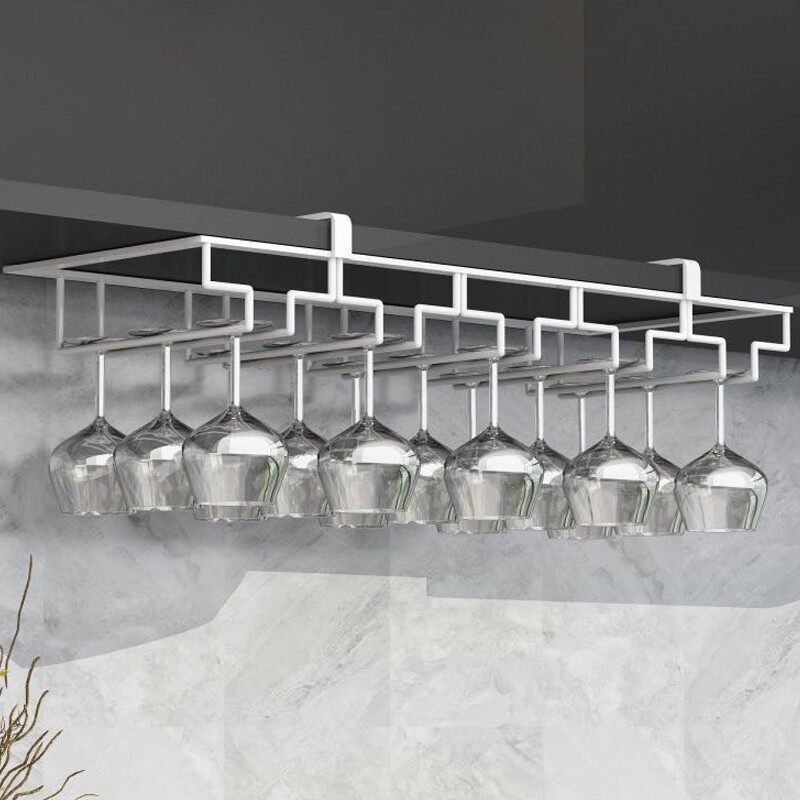 黑色免安装酒杯架倒挂红酒杯架悬挂酒吧酒柜摆件酒架葡萄酒杯架