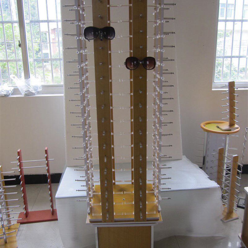 义乌热卖眼镜货架 铝塑板眼镜架 落地移动眼镜架 旋转眼镜展示架