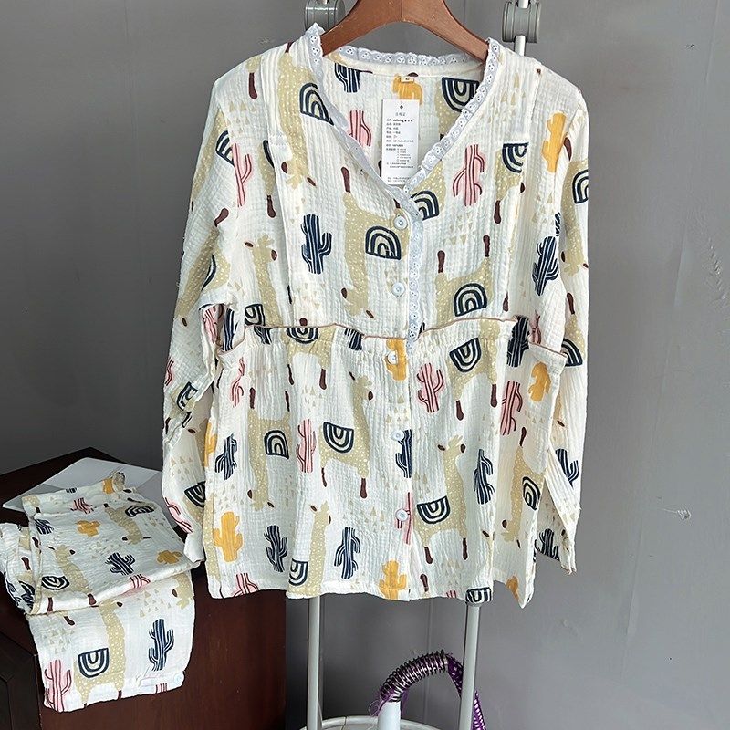 工厂断码处理 月子服春秋纯棉产后哺乳喂奶孕妇睡衣产妇两件套装