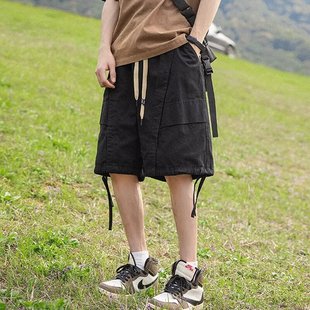 300斤美式 街头宽松山系潮流休闲工装 潮流工装 男夏季 短裤 大码