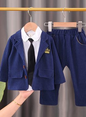 儿童秋装2男童礼服套装3潮4一周岁生日衣服0小孩西装1岁宝宝西服5