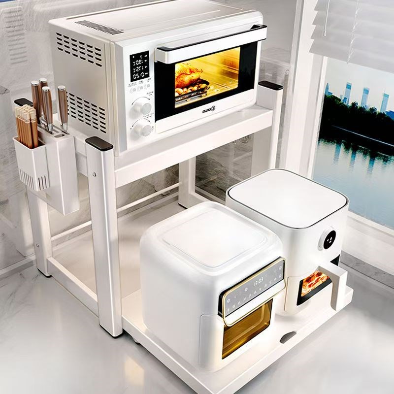 加厚厨房微波炉置物架台面多功能电饭煲锅架烤箱可抽拉Z式收纳架