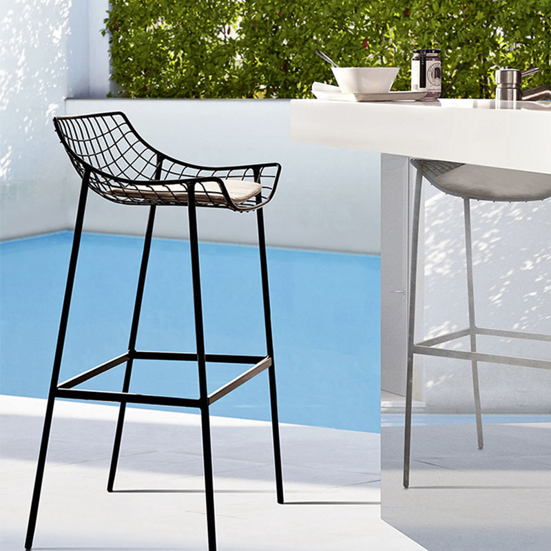 户外吧台椅庭院餐厅酒吧卡座高脚凳露天会客洽谈咖啡馆铁艺休闲椅