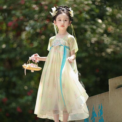 汉服女童2025夏季新款儿童高端超仙国风公主连衣裙小女孩薄款襦裙