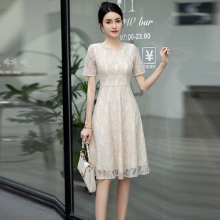 妈妈装婚宴小晚礼服女平时可穿参加婚礼轻奢小众高端大气主持裙夏